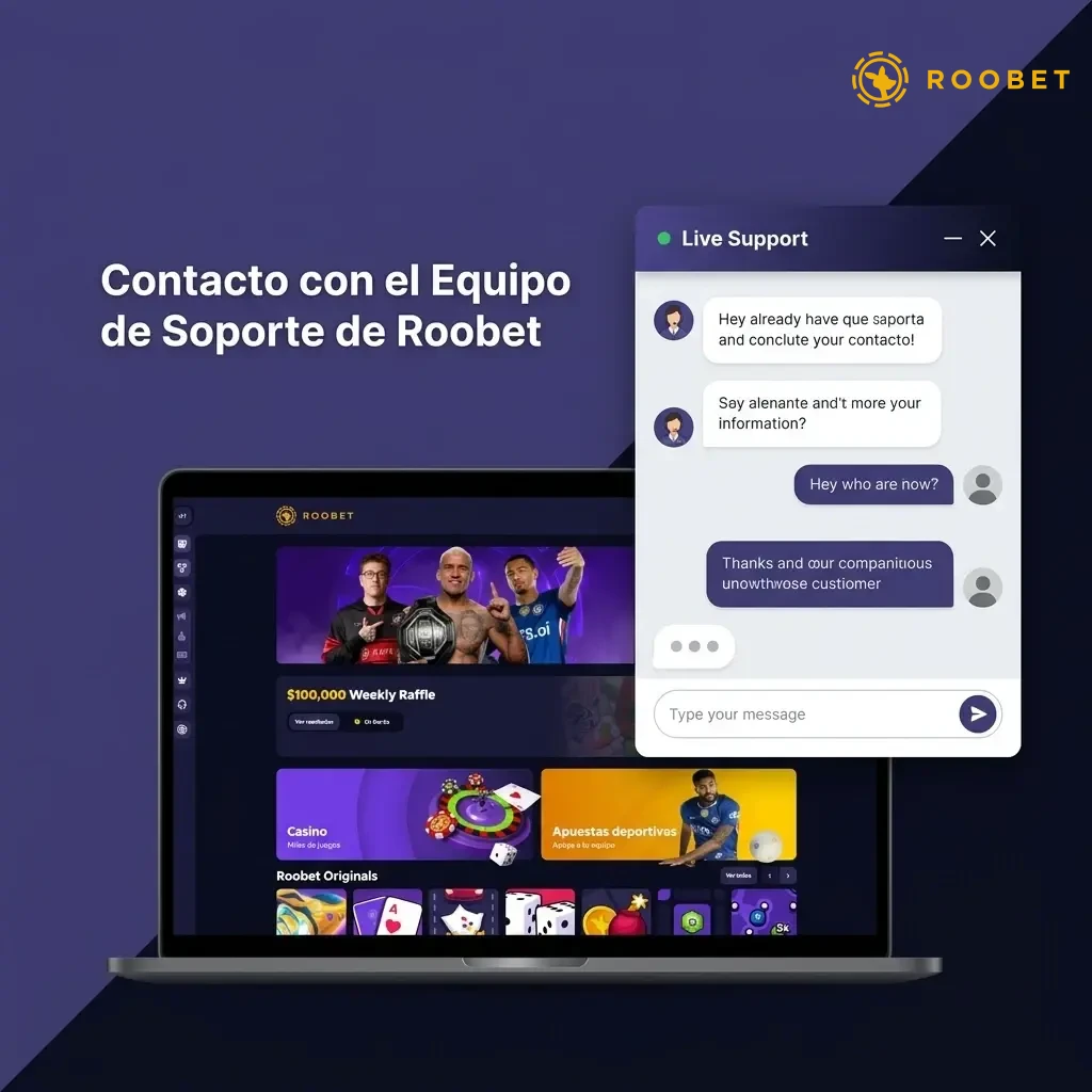 Equipo de soporte de Roobet: chat en vivo, correo electrónico y centro de ayuda para resolver problemas con depósitos.