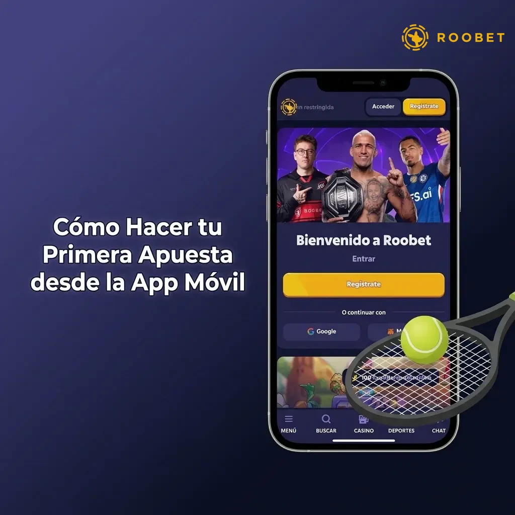 Guía paso a paso para realizar tu primera apuesta deportiva desde la app móvil de Roobet.