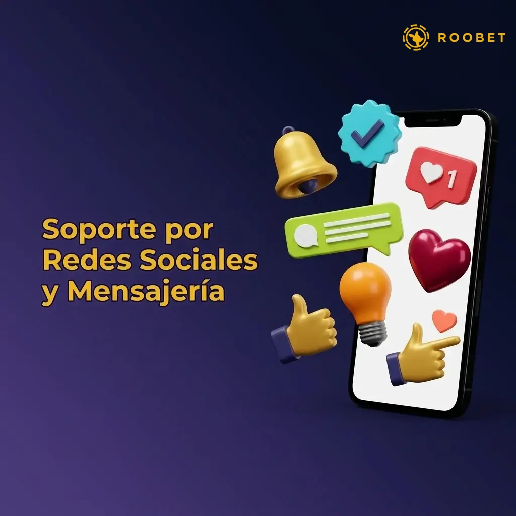 Soporte de Roobet en redes sociales: Telegram, Twitter, Instagram y Discord para consultas y novedades.